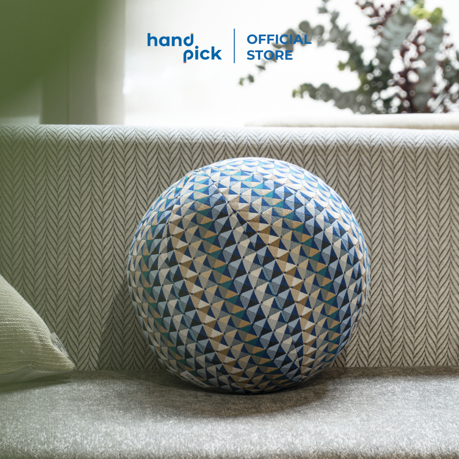 Gối trang trí CUSHION BALL Cao cấp độc đáo - hình tròn 30x30x30cm, vải hoa văn, ruột bông gòn - Handpick Concept