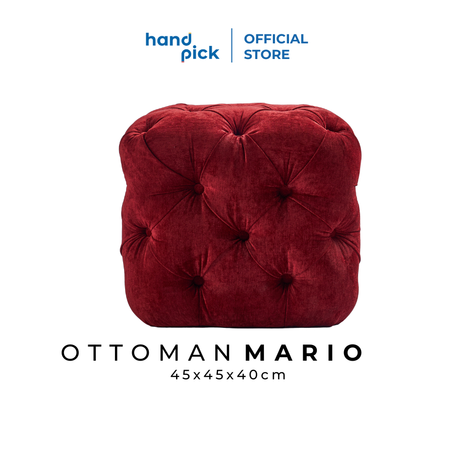 Ghế Đôn Sofa MARIO vuông 45x45x40cm, bọc nệm vải cao cấp êm ái, nhiều màu sắc - Handpick Concept