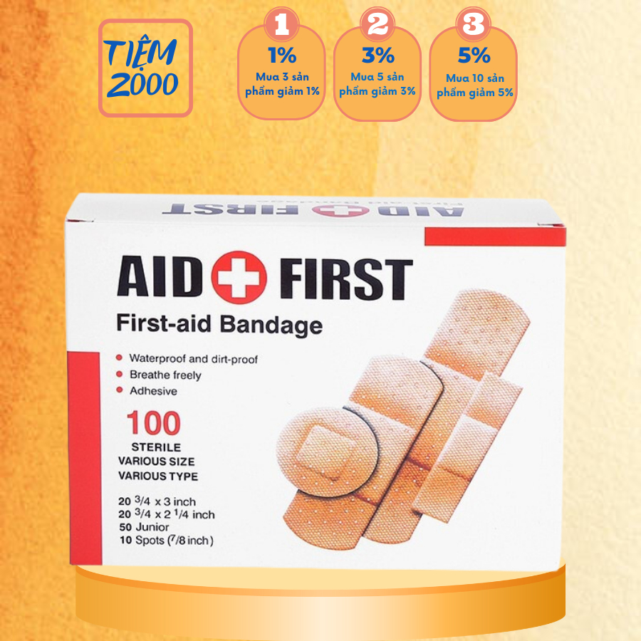 Băng Gâu Y Tế Hộp 100 Miếng - Băng Gạc Y Tế Dán Vết Thương