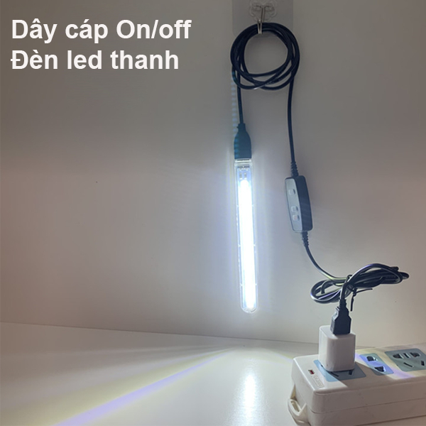 Đèn Led sáng cổng Micro USB / USB - 5V, dây cáp kim loại, cáp on off