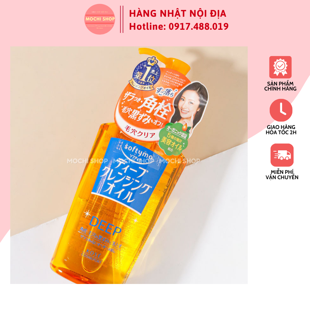 Dầu tẩy trang Kose Softymo làm sạch sâu nhẹ dịu Cleansing Oil 230ml Nhật Bản