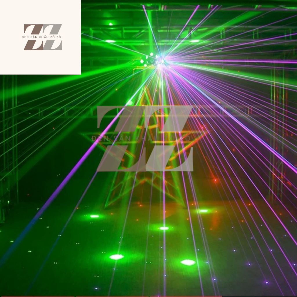Đèn moving 3 đầu 18 bóng có laser