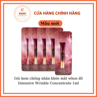 Gói kem chống nhăn khóe mắt whoo đỏ Intensive Wrinkle Concentrate 1ml_Ebisu
