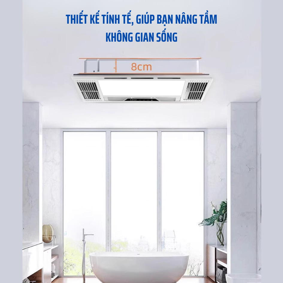 Quạt sưởi âm trần nhà tắm KAW - 4IN1dèn sáng, sưởi ấm, hút ẩm, quạt mát - Bảo hành chính hãng