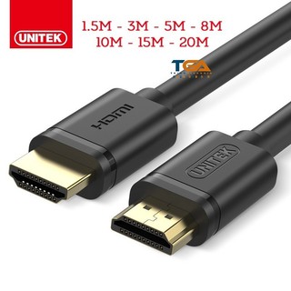 Dây cáp hdmi 1.5m, 3m, 5m, 8m unitek y-c140 chính hãng