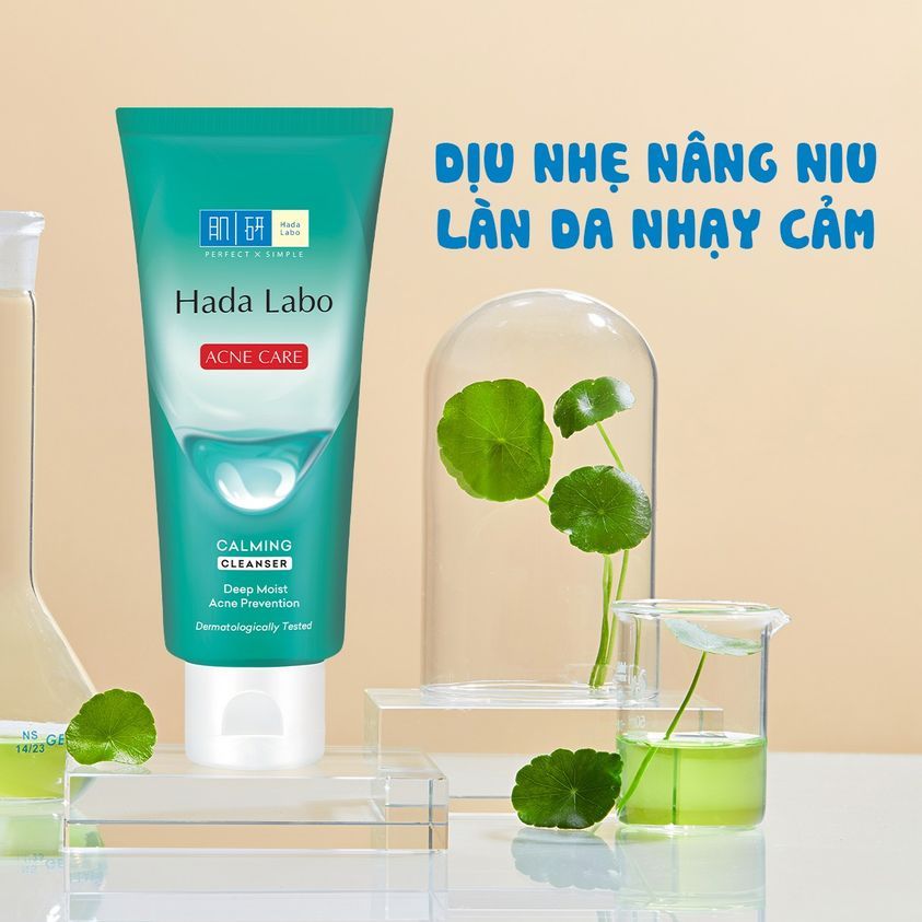 Kem Rửa Mặt Hada Labo Acne Care Calming Cleanser Cho Da Mụn Và Nhạy Cảm 80g