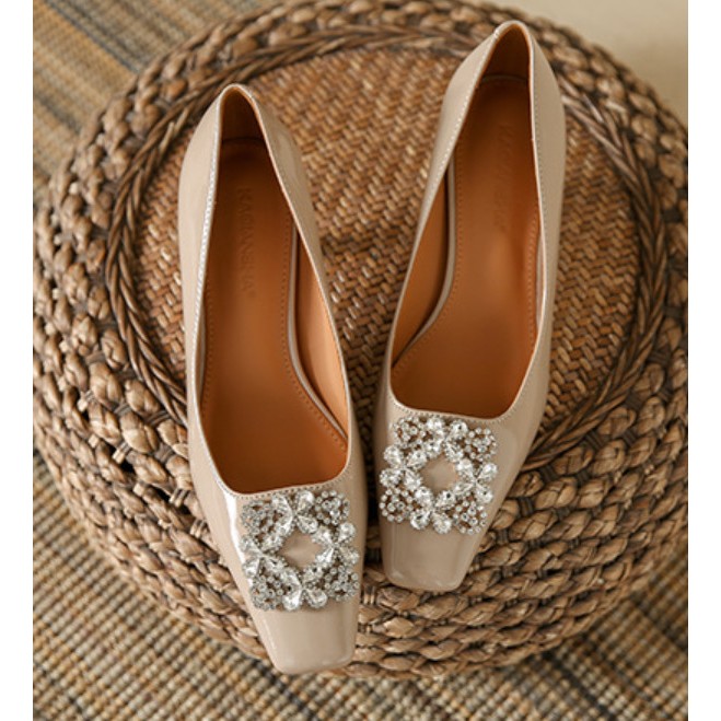 Giày Cao Gót Nữ Mũi Vuông , Giày Cao Gót Nhọn Cao 6P, Da Thật Mềm, Kiểu Dáng Trẻ Trung, Thoải Mái - DA880