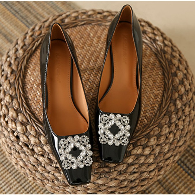 Giày Cao Gót Nữ Mũi Vuông , Giày Cao Gót Nhọn Cao 6P, Da Thật Mềm, Kiểu Dáng Trẻ Trung, Thoải Mái - DA880