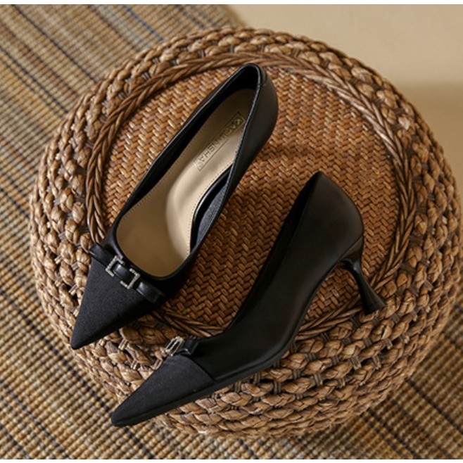 Giày Cao Gót Nữ Mũi Nhọn, Đế Nhọn Cao 5P, Chất Liệu Da Mềm, Kiểu Dáng Trẻ trung, Thoải mái-DA873