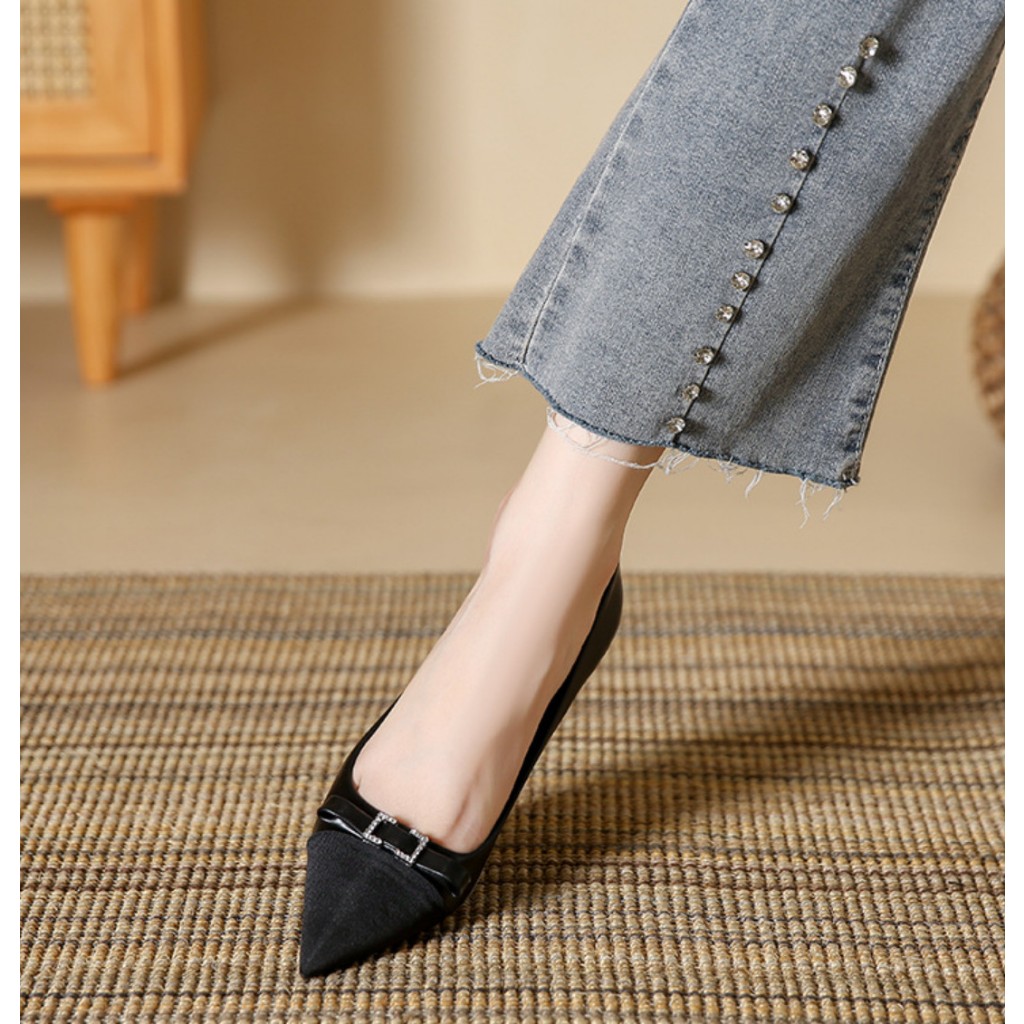 Giày Cao Gót Nữ Mũi Nhọn, Đế Nhọn Cao 5P, Chất Liệu Da Mềm, Kiểu Dáng Trẻ trung, Thoải mái-DA873