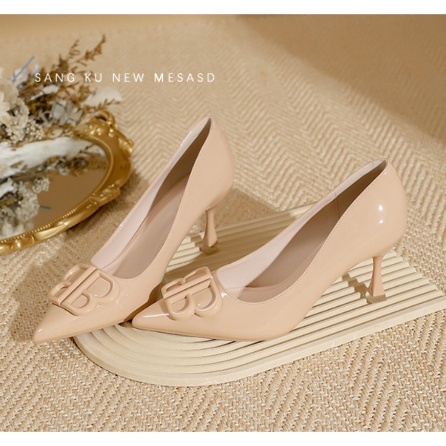 Giày Cao Gót Nữ Mũi Nhọn, Đế Nhọn Cao 6P Chất Liệu Da Bóng, Kiểu Dáng Trẻ trung- DA884