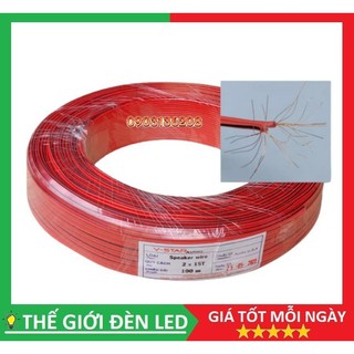 Cuộn 100m dây điện đôi đỏ đen 2x15 tim lõi đồng 100% dùng cho dây loa hàn mạch điện tử