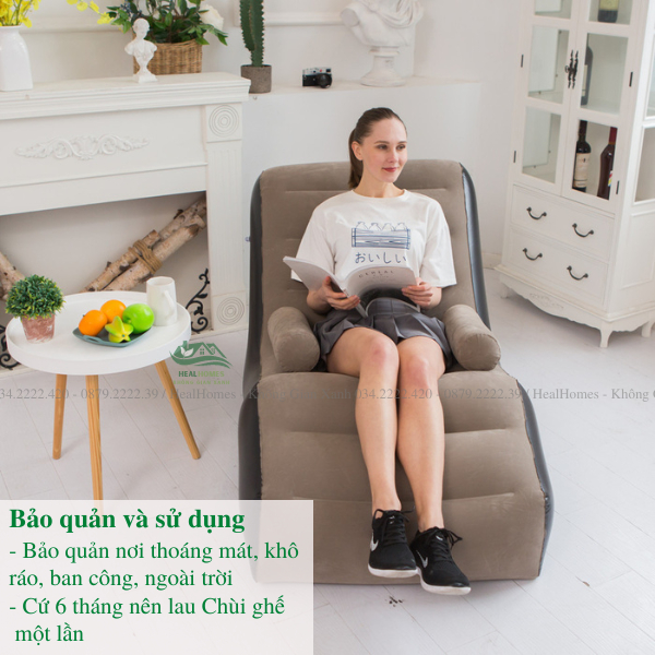 Ghế lười hơi Sofa hơi HEALHOMES thư giãn xem phim đọc sách trang trí nội thất ban công san vườn phòng ngủ phòng khách