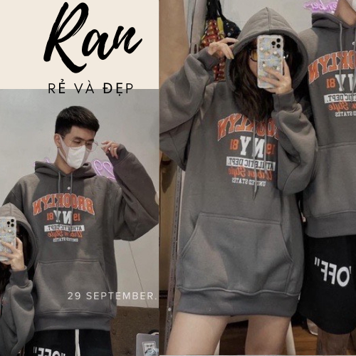 Áo hoodie nỉ brook unisex nam nữ mặc thu đông freesize dưới 65kg đều đẹp RANSTORE
