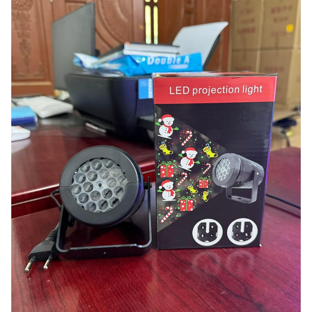 Đèn LED Chiếu Hình Bông Tuyết Xoay 360 Độ Trang Trí NOEL- Giáng Sinh