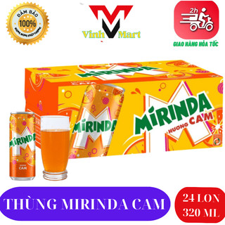 Mirinda cam lon có ga thùng 24 lon