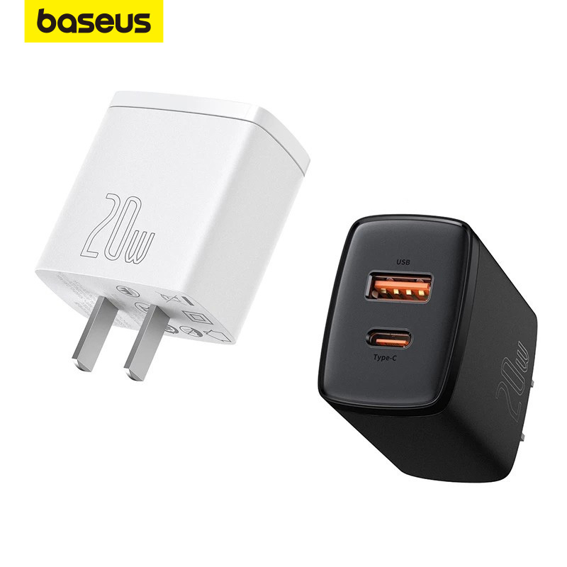 Cốc sạc nhanh siêu nhỏ gọn Baseus Compact Quick Charger 20W (USB + Type C Dual Port, 20W PD/QC 3.0 Multi Quick Charge