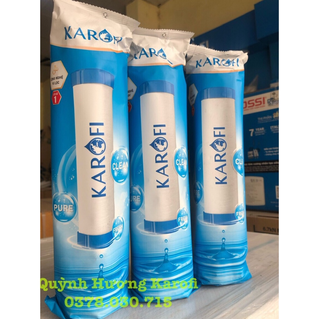 Combo 4 lõi lọc Karofi với bộ 123CTO + màng RO 100GDP đúc  Hàn Quốc  dùng cho máy S-S038 Slim