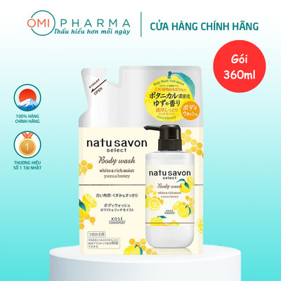 Sữa Tắm Tạo Bọt Dưỡng Trắng Và Làm Mềm Mịn Da Softymo Natu Savon Hương Cam Yuzu & Mật Ong Nhật Bản (Gói Refill 360ml)