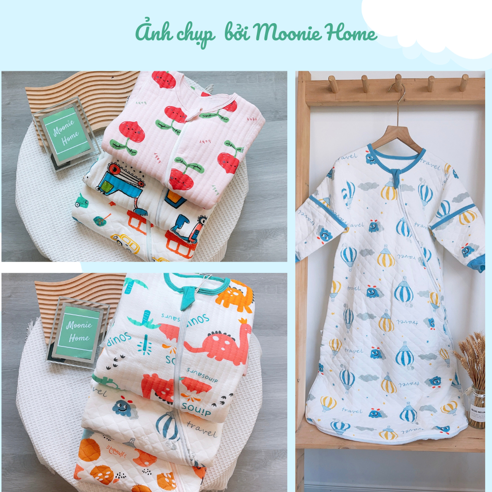 Túi Ngủ Mùa Đông Cho Bé Trần Bông Cotton Sợi Tre