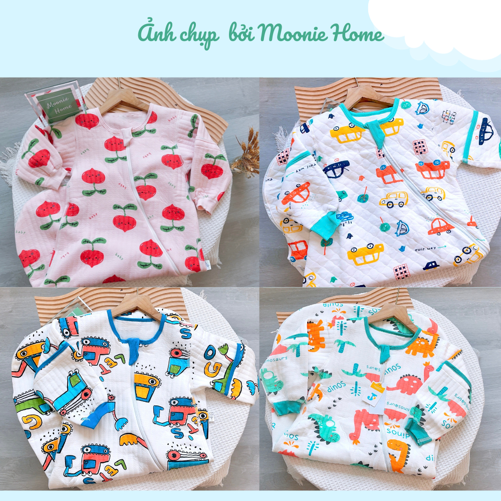 Túi Ngủ Mùa Đông Cho Bé - Túi Ngủ Trẻ Em Trần Bông Cotton Sợi Tre