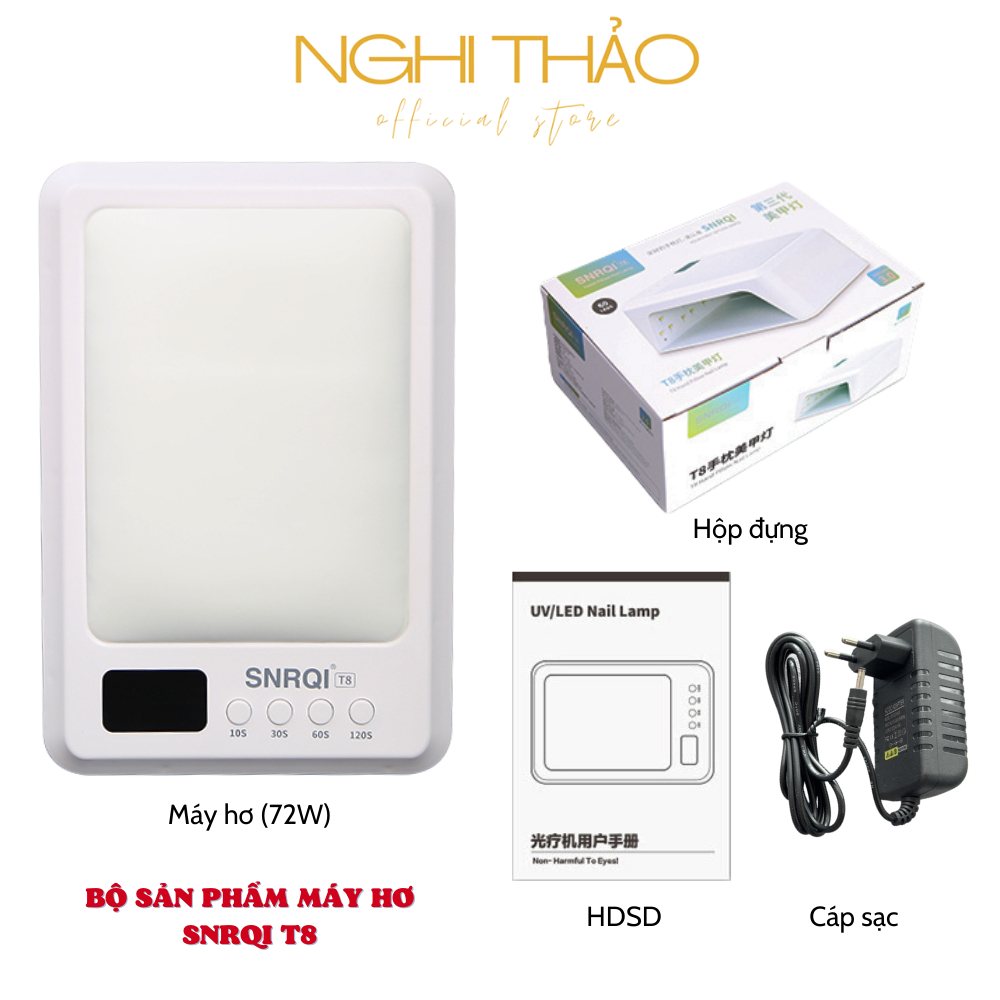 Máy hơ gel T8 SNRQI khoang rộng vừa 2 tay 72W NGHI THẢO