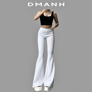  Dmanh - Q6 Quần ống Loe To màu TRẮNG khoá sau siêu DÀI 100cm 107cm 115cm form đỉnh m5 m6 m 