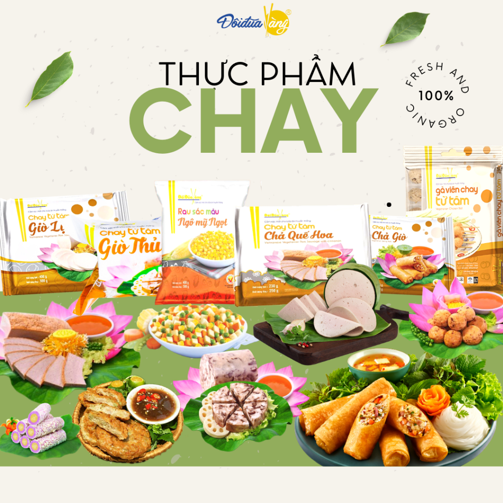 Thực Phẩm Chay Từ Tâm Tốt Cho Sức Khoẻ Thương Hiệu Đôi Đũa Vàng Chính Hãng Gói 240g-480g
