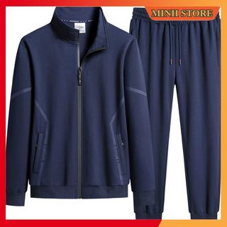 Bộ quần áo thu đông nam nữ chất Cotton cao cấp, Bộ Sport khóa kéo nam dài tay co giãn 4 chiều  BN08 - Minhstore66