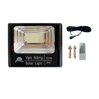 Đèn pha năng lượng mặt trời 100w không tấm solar (kèm remote + dây) -  Giá sỉ rẻ nhất thị trường