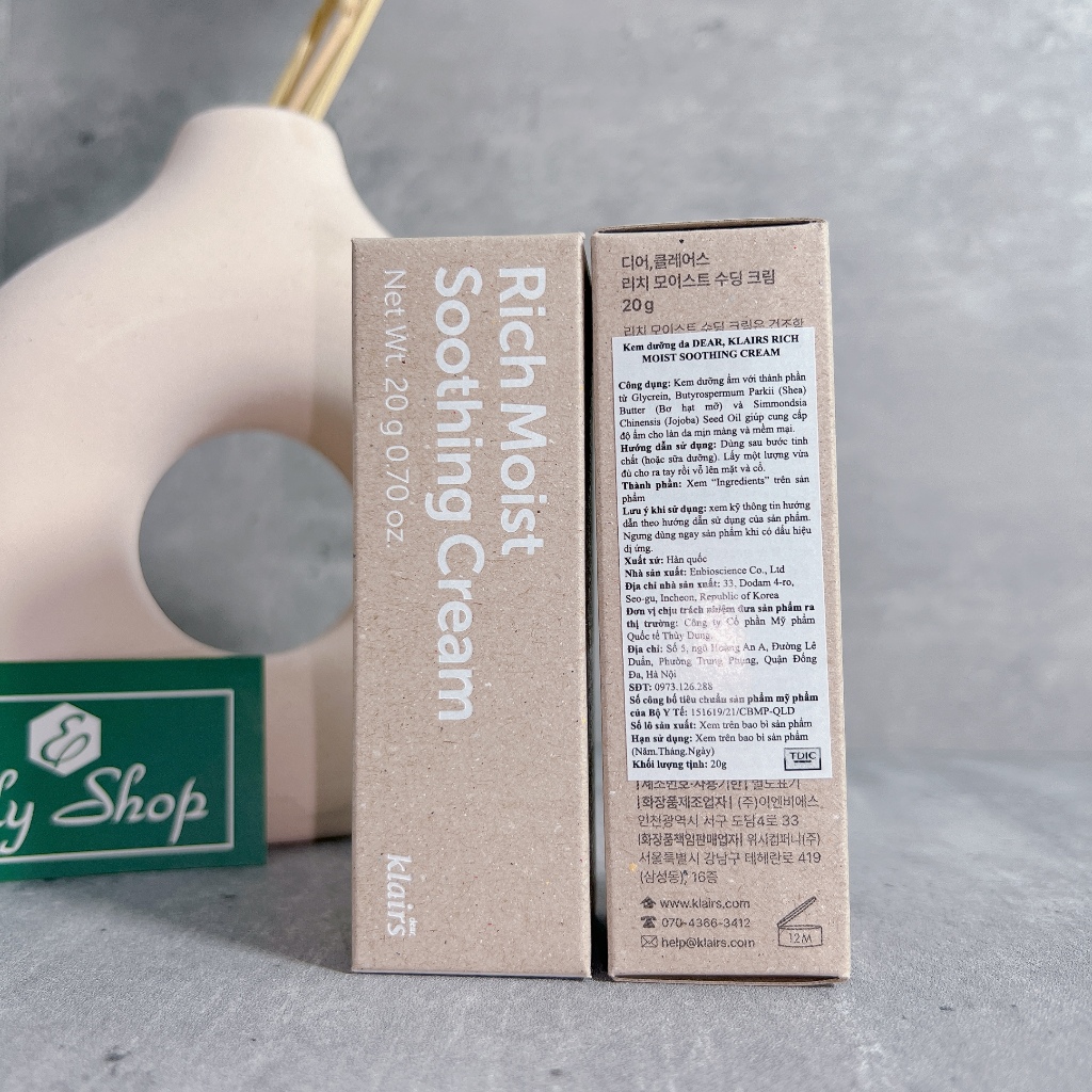 Kem dưỡng Klairs Rich Moist Soothing Cream