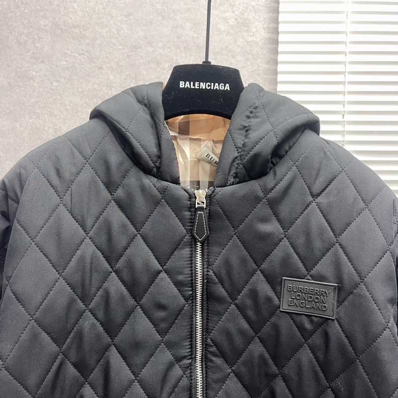 Áo khoác phao nam BBR mũ trùm dệt sọc quả trám túi zip logo lót gió kẻ sọc caro be 3 lớp dày dặn AK109P