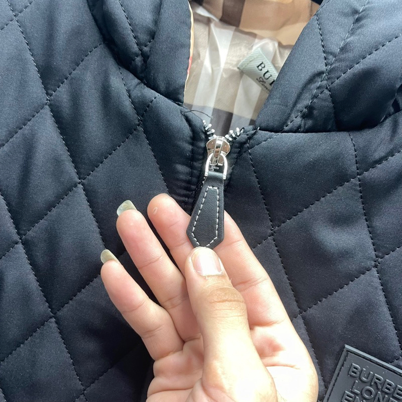 Áo khoác phao nam BBR mũ trùm dệt sọc quả trám túi zip logo lót gió kẻ sọc caro be 3 lớp dày dặn AK109P