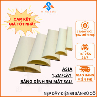 Gen Bán Nguyệt Luồn Dây Điện Chính Hãng Asia - Nẹp Bán Nguyệt Dài 1,2m Đủ kích Cỡ