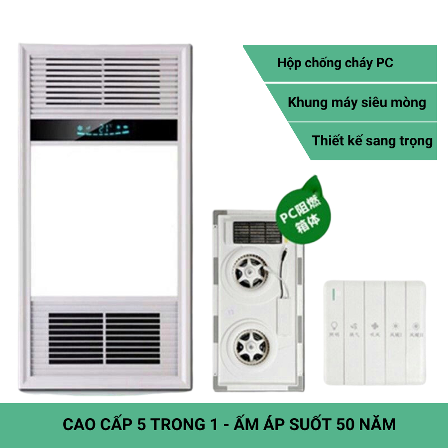 Quạt sưởi âm trần đa năng sưởi ấm, làm mát, thông gió, chiếu sáng siêu tiết kiệm điện 60x30, 30*30 BẢO HÀNH CHÍNH HÃNG