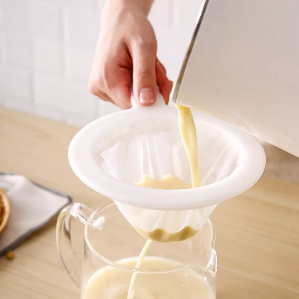 Dụng Cụ Lọc Đậu Nành, Lọc trà, Rây Cháo, Nước Trái Cây bằng vải có tay cầm -Túi vải lọc sữa đậu nành, lọc bã hạt tiện dụ