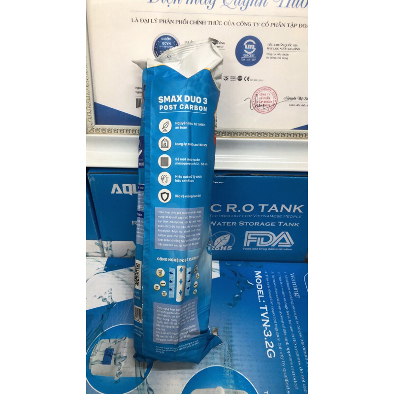 Combo 4 lõi lọc Karofi với bộ 123CTO + màng RO 100GDP đúc  Hàn Quốc  dùng cho máy S-S038 Slim