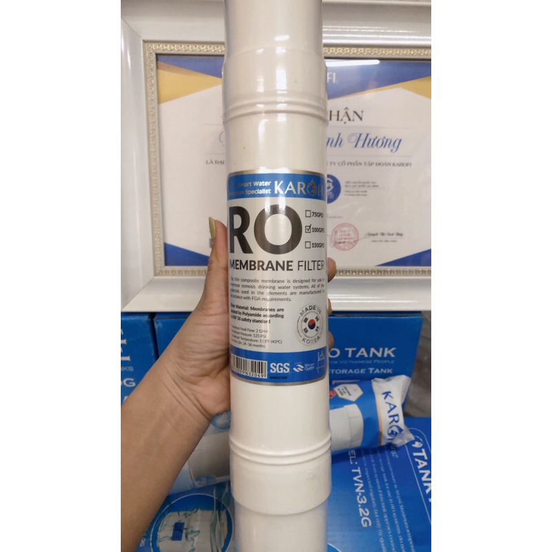 Combo 4 lõi lọc Karofi với bộ 123CTO + màng RO 100GDP đúc  Hàn Quốc  dùng cho máy S-S038 Slim