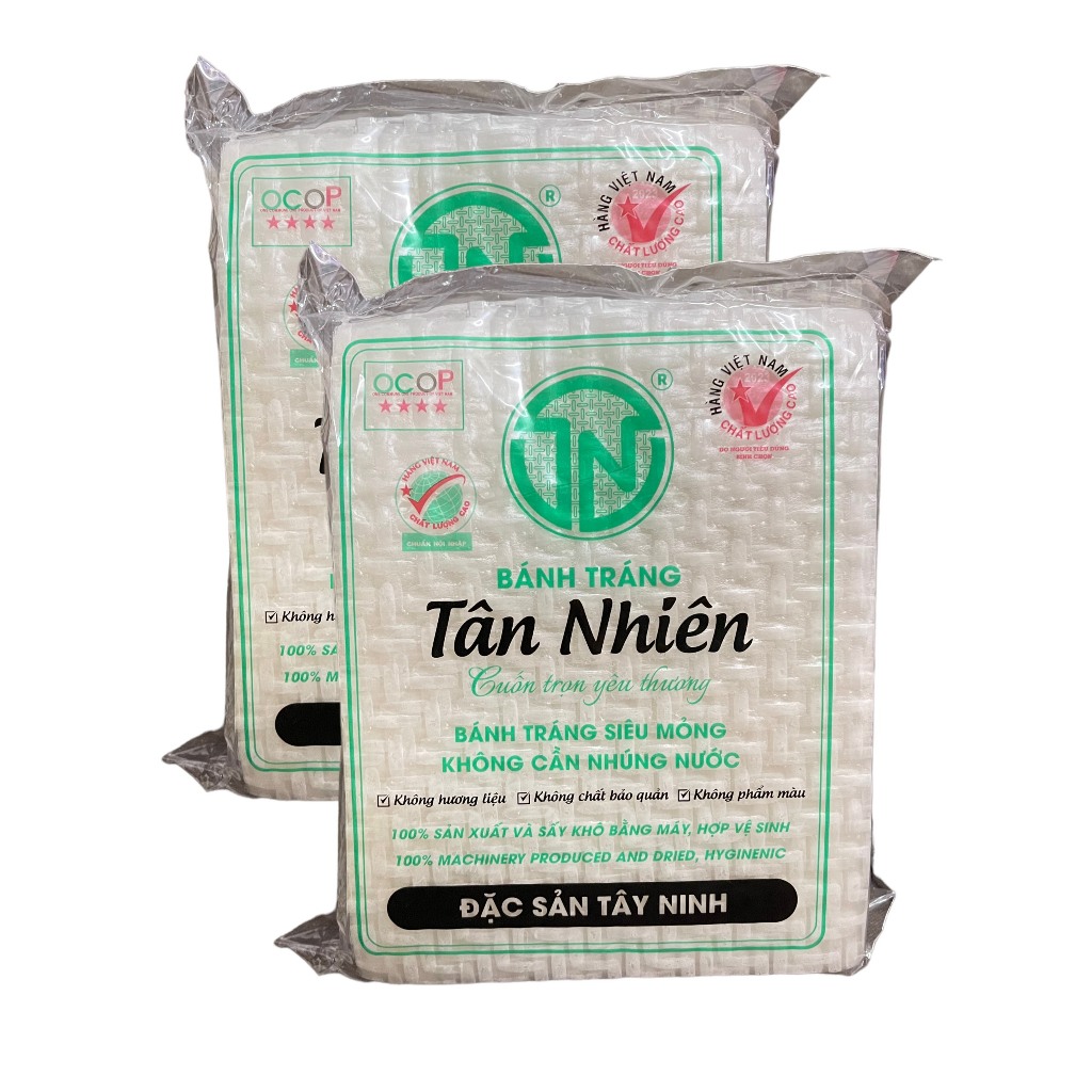  2 xấp bánh tráng Tân Nhiên cuốn rau sống siêu ngon 