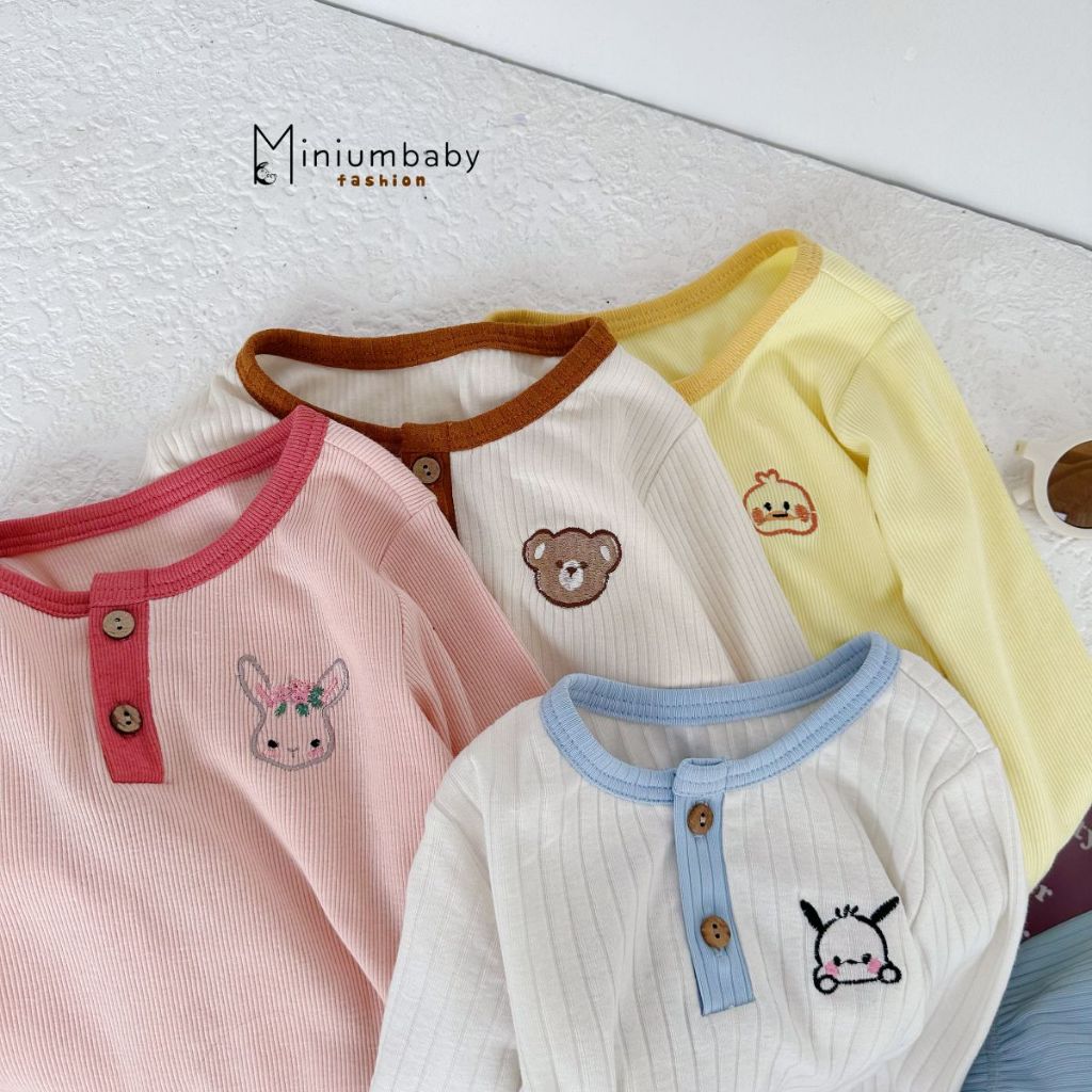 Bộ quần áo dài tay chất liệu cotton mềm mịn, bé mặc đi học đi chơi, ở nhà-Quần áo trẻ em Miniumbaby SB1698