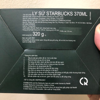 [Chính hãng] Ly sứ Starbucks 370ml trắng