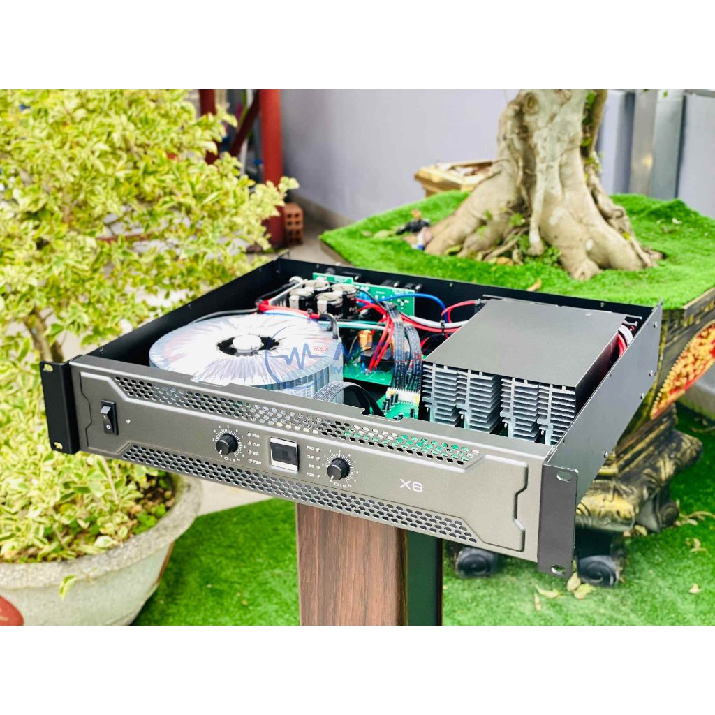 Cục Đẩy Công Suất Lớn X6 Đánh Được Cặp Loa Full Bass 30, Công Suất 600W/Kênh Sử Dụng Hát Karaoke Gia Đình, Chuyên Nghiệp