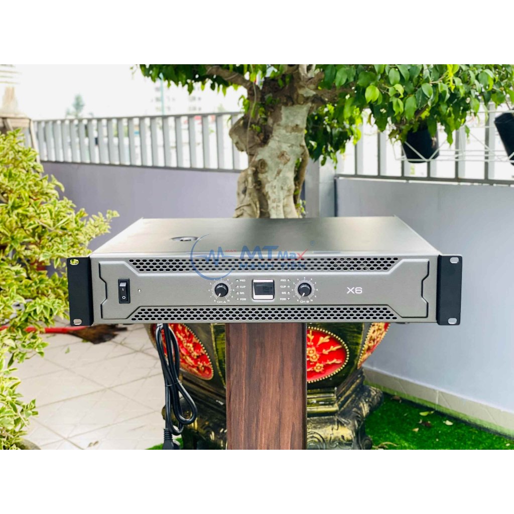Cục Đẩy Công Suất Lớn X6 Đánh Được Cặp Loa Full Bass 30, Công Suất 600W/Kênh Sử Dụng Hát Karaoke Gia Đình, Chuyên Nghiệp