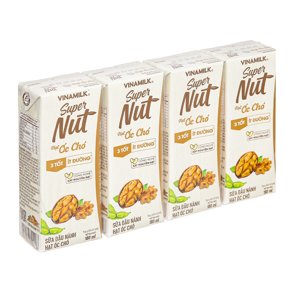 2 Lốc 8 Hộp Sữa Hạt Hạnh Nhân, Óc chó, Đậu đỏ Vinamilk 180ml