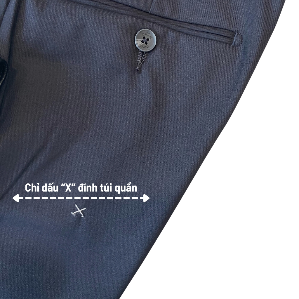Quần âu tây nam công sở cao cấp OWEN QRT231507  màu xanh navy vải polyester mềm mát