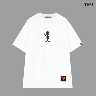 Áo thun HY KOREA form rộng logo thêu 67 tay lỡ nam nữ