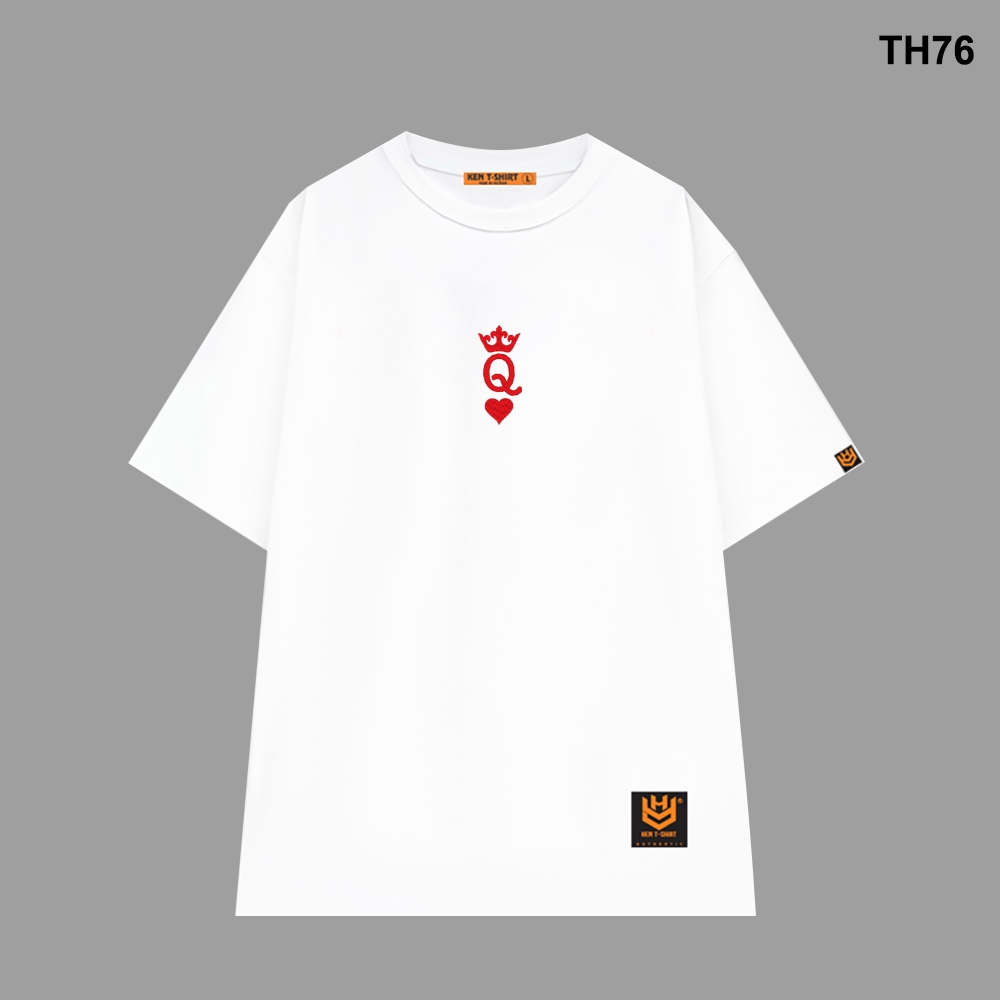 Áo thun HY KOREA form rộng logo thêu 76 tay lỡ nam nữ