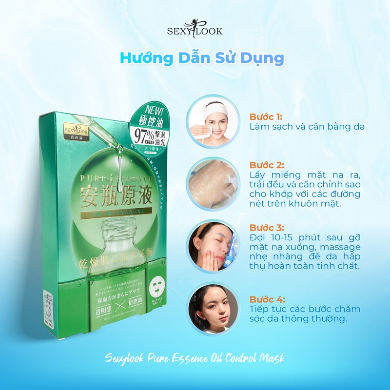 Mặt Nạ Đen, Dưỡng Ẩm, Sáng Da, Ngừa Mụn Sexylook Pure Essence, Black Facial Mask