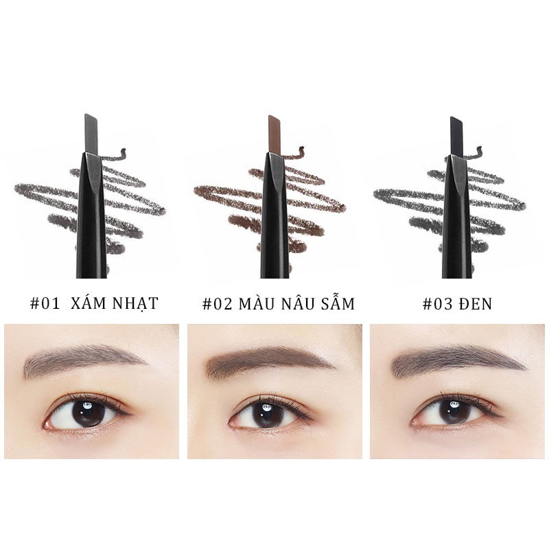 Chì Kẻ Mày Focallure Eyebrow Pen bền màu lâu trôi chống nước 0.3g