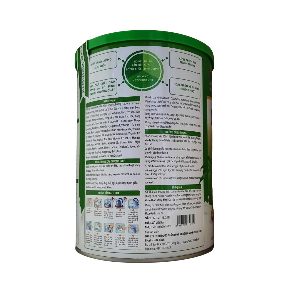 Sữa Obisure Gold Sâm ngọc Linh Nấm Lim Xanh - 900gr